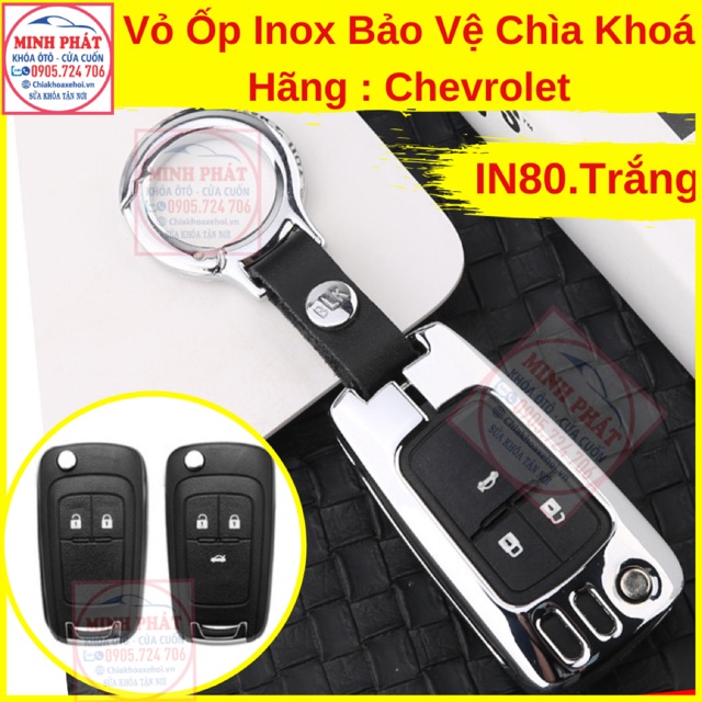 Vỏ Ốp Inox Bảo Vệ Chìa Khoá xe Ô Tô Chevrolet Cruze Colorado Orlando