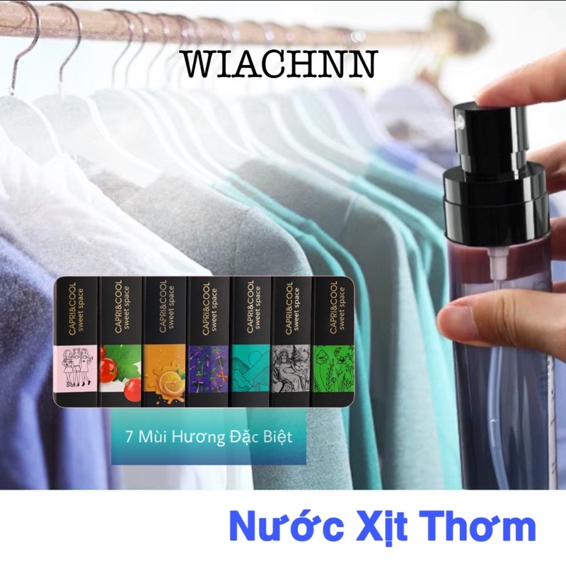 Nước Xịt Thơm Quần Áo Cao Cấp Lưu Hương Quần Áo Giày Dép Khử Mùi Cơ Thể CaPri Cool 100ML ( 7 Mùi Hương)