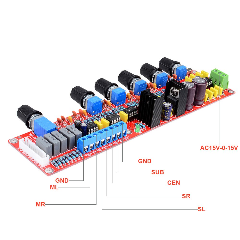 NE5532 Bộ tiền khuếch đại Bord HIFI 5.1 Bảng điều khiển âm lượng Tấm giai điệu Bảng điều khiển Bộ trộn tiền khuếch đại Bảng mạch tiền khuếch đại