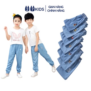 Quần dài bò giấy bé trai bé gái 27Kids quần jean mềm nam nữ cho trẻ từ 2