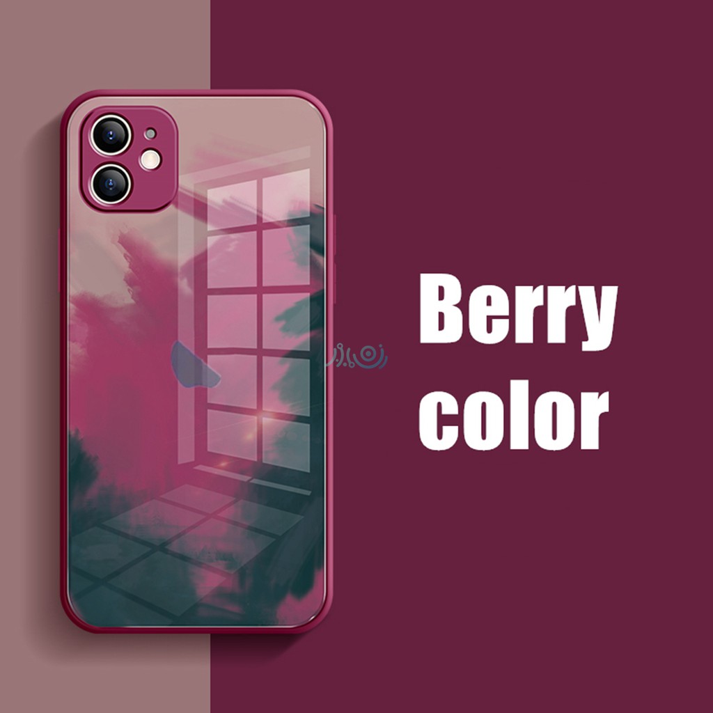 Ốp điện thoại silicone mặt kính cường lực màu nước thích hợp cho iPhone 6 6s 7 8 plus SE 2020 X XS MAX XR 11 pro