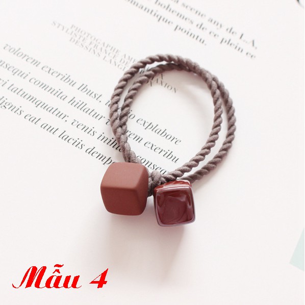 Buộc tóc xoắn hạt vuông C29
