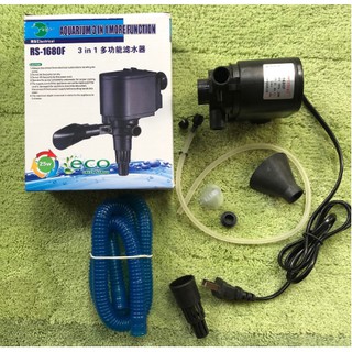 (Test thực tế)Máy bơm nước bể cá RS-1680F,Máy Bơm Bể Cá 3 Chức Năng Đẩy Luồng, Tạo Oxy, Bơm Lên Lọc