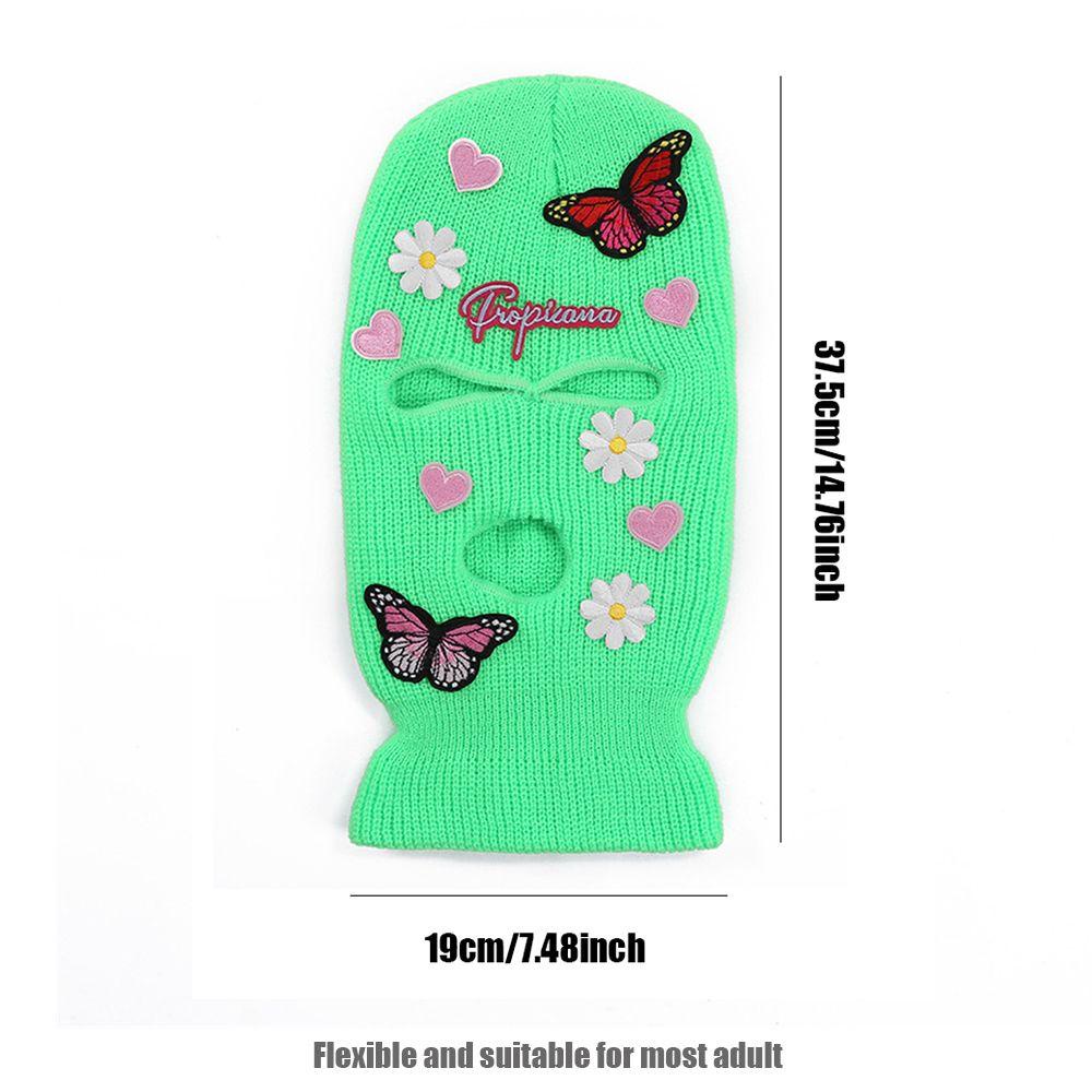 Mũ Trùm Đầu Dệt Kim Thiết Kế 3 Lỗ Phong Cách Hip Hop