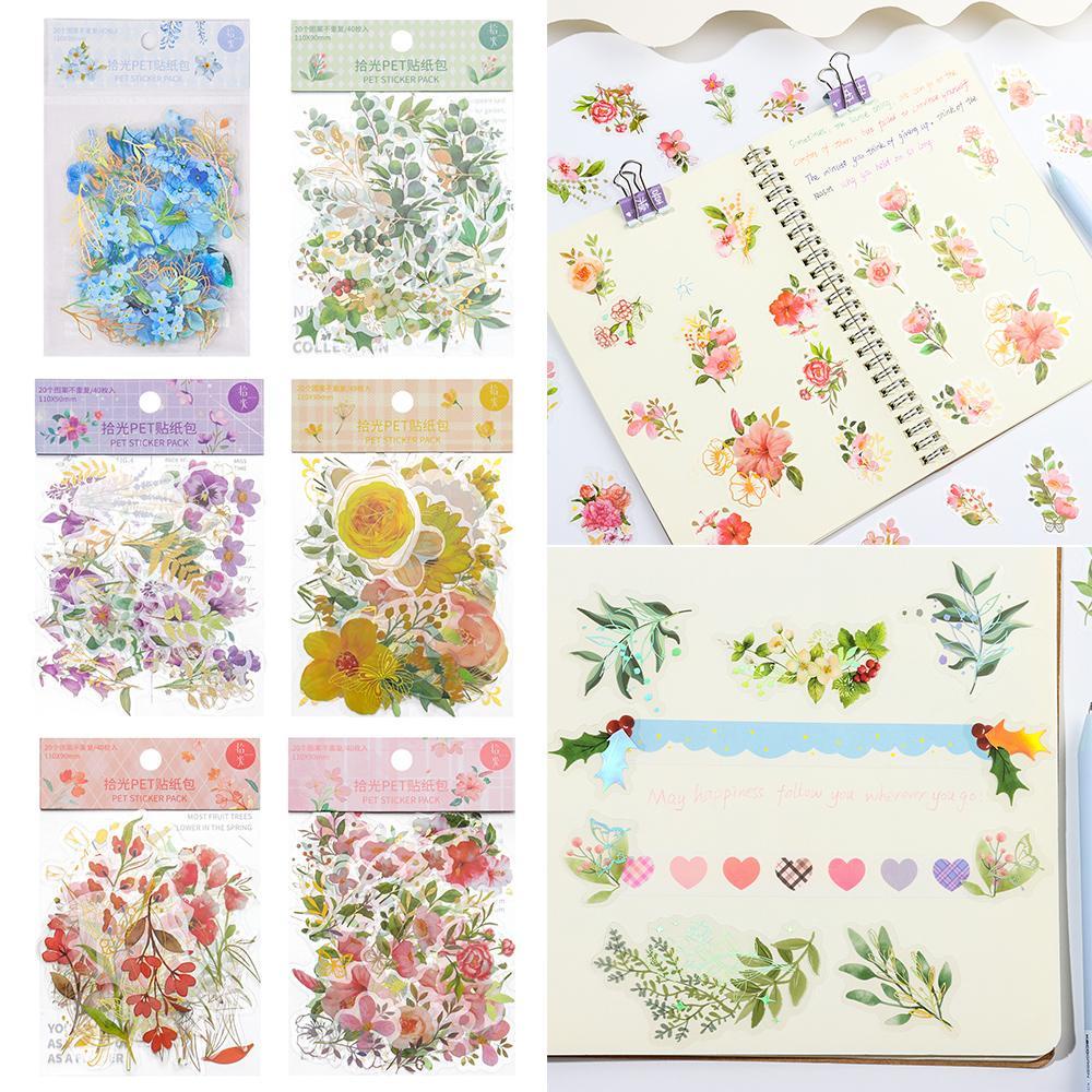CHOOKEY Sticker Dán Trang Trí Sổ Tay DIY Hình Bông Hoa Có Thể Xé Ra