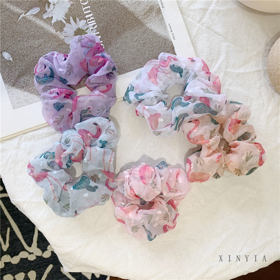 Dây Buộc Tóc Hình Chim Hồng Hạc Dễ Thương Cho Nữ