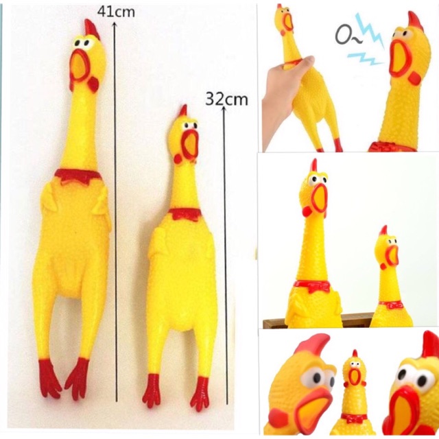 Gà bóp kêu Shrilling chicken  chất liệu cao su mềm bóp phát ra tiếng kêu cao 40cm