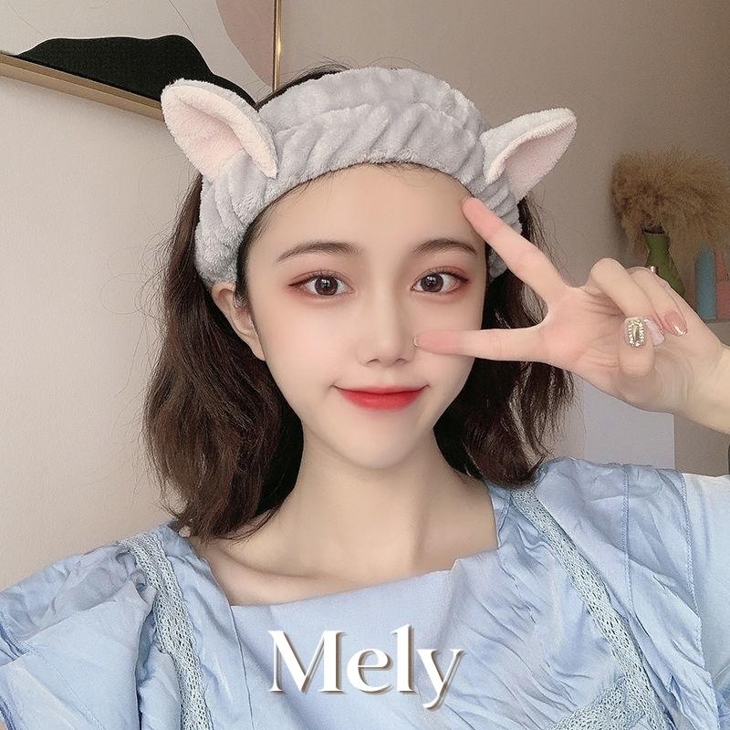 Băng đô rửa mặt tai thỏ tai mèo dể thương tiện dụng phong cách hàn quốc