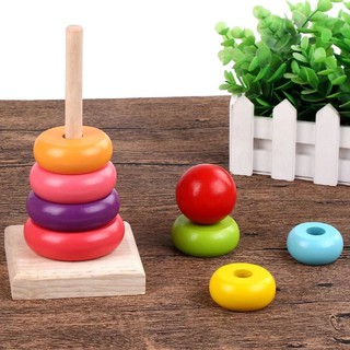 Đồ chơi tháp cầu vồng gỗ size lớn cho bé