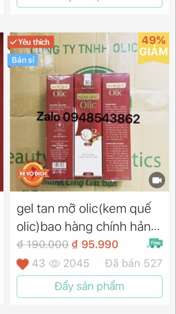 KEM TAN MỠ OLIC - KEM QUẾ - GEL SĂN CHẮC QUẾ 100G CHÍNH HÃNG - DATE MỚI