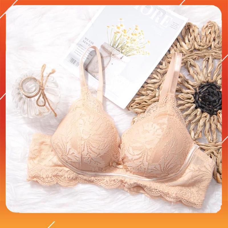 Áo ngực, Áo lót nữ ren không gọng nâng ngực cup chéo tiểu thư sang chảnh, Mã: A4322