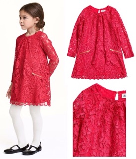 Đầm ren hoa tay dài bé gái H&M