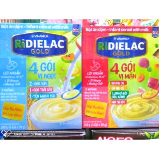 Bột Ăn dặm RiDielac 4 gói vị ngọt, 4 gói vị mặn