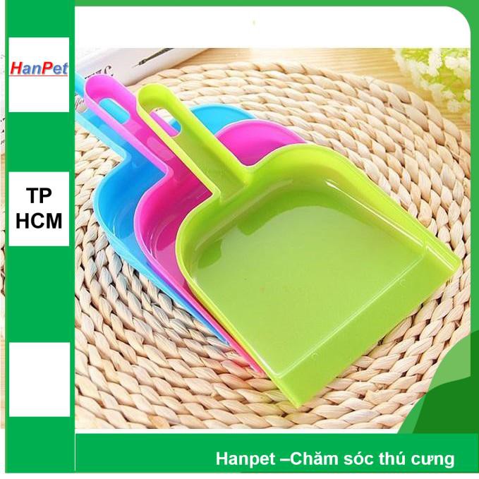 SP439 -  Bộ hót phân chó mèo kèm chổi MINI (hanpet 4711792) kích thước 13x12cm, xẻng  Hót kít chó / vệ sinh chó mèo