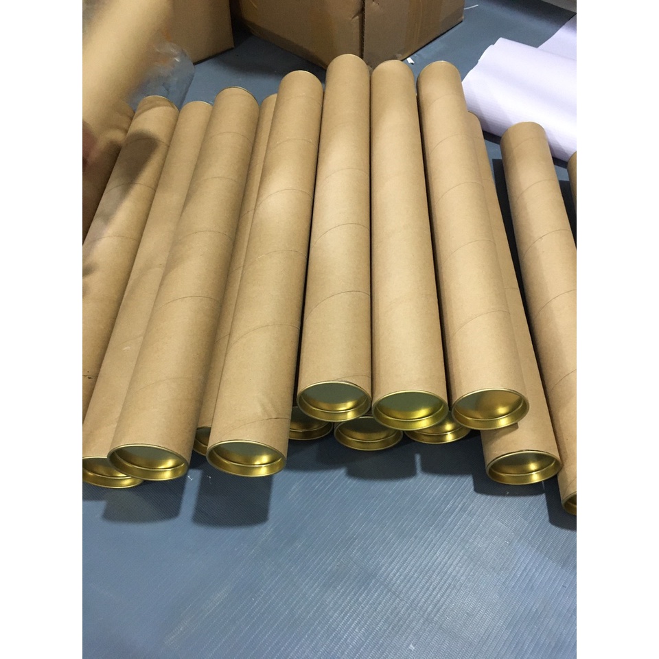 Ống Giấy Tube đựng tranh liễn - poster, bản vẽ... siêu dài 128cm- đường kính 6cm - có nắp đậy 2 đầu