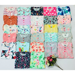 Combo 4 váy đầm cotton dài tay cho bé gái