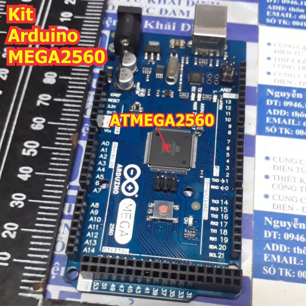 [Mã 159ELSALE hoàn 7% đơn 300K] Kit thực hành, phát triển, thí nghiệm Kit Arduino MEGA2560 R3, MEGA16U2 + cáp kde5576