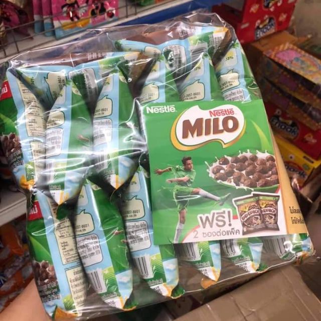 Ngũ cốc Milo Thái Lan ăn liền cho bé bịch 12 gói mỗi gói 15g.