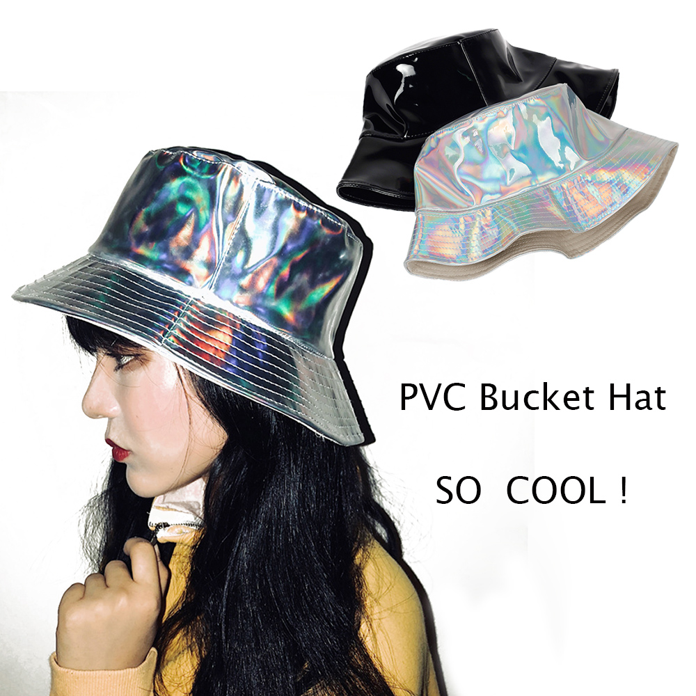 Mũ bucket chất liệu da phong cách Hip hop nhiều màu tùy chọn