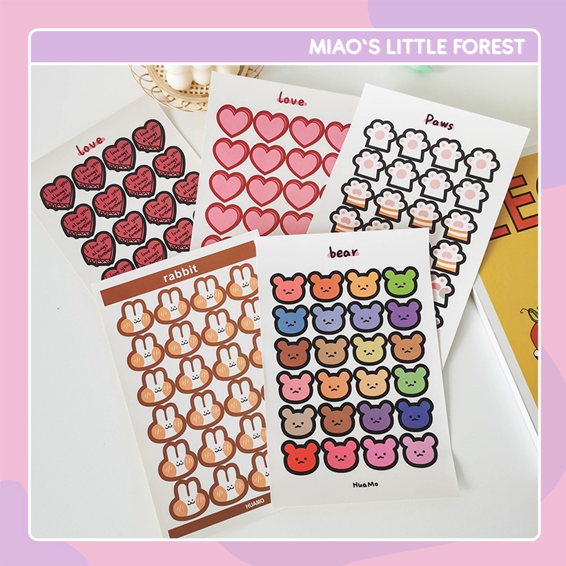 Sticker gấu mèo MIAO'S LITTLE FOREST hình dán gấu mèo đơn giản giá rẻ trang trí sổ tay bullet journal MST202