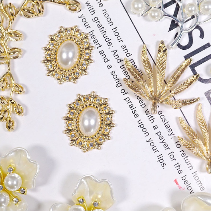 Các mẫu charm phụ kiện nạm Pearl thích hợp dùng trang trí mặt dây, vỏ ốp điện thoại, DIY