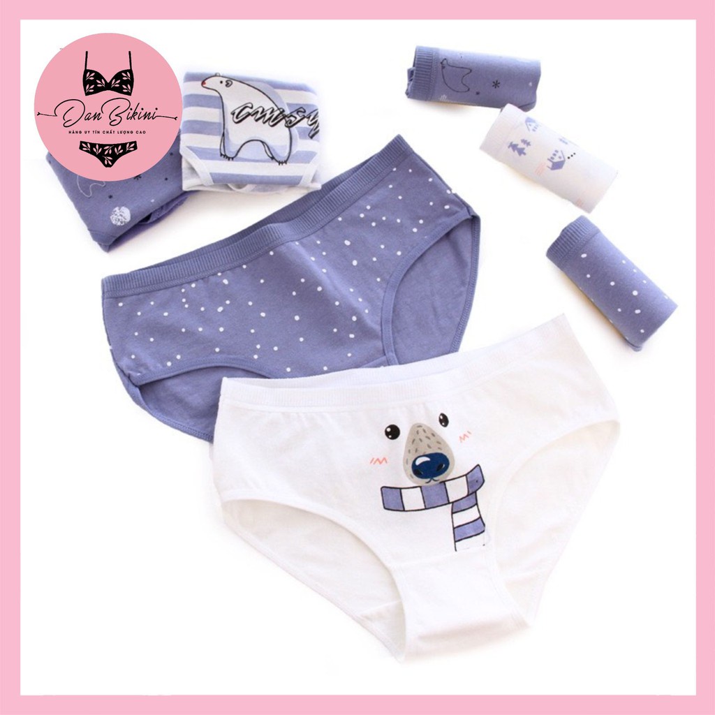 Quần Lót Nữ Cotton Dễ Thương thoáng mát hình gấu đáng yêu mã 0745