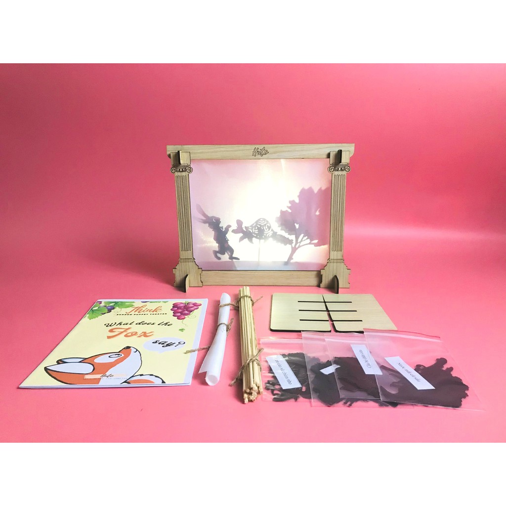 Rạp múa rối bóng cơ bản + 4 truyện song ngữ + full phụ kiện + tuỳ chọn 2 kích thước khung rạp