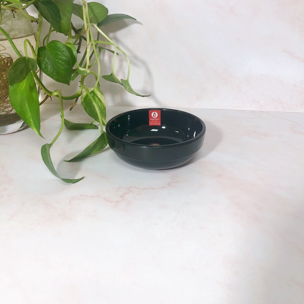 Bát cơm SUPERWARE Nhựa Phíp 100% Melamine Đen - Black