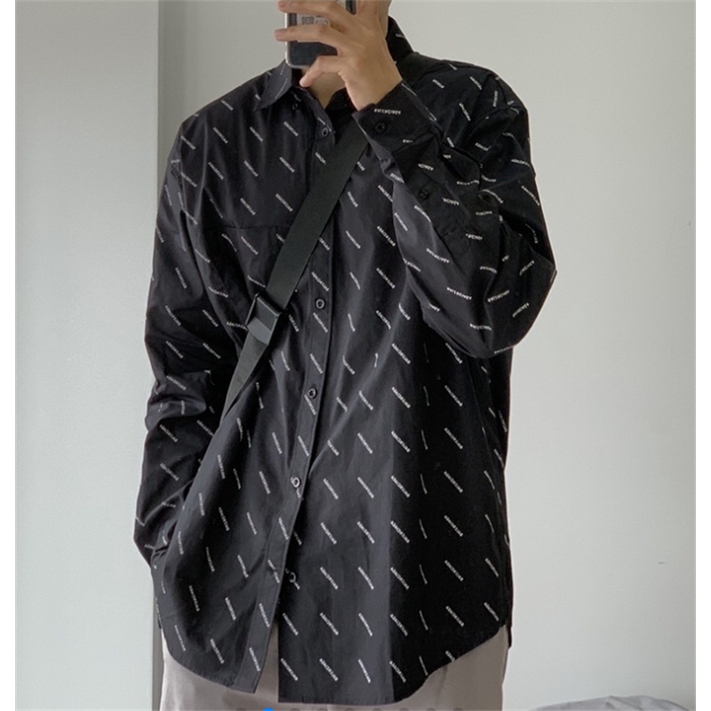 Áo Sơ Mi Tay Dài In Họa Tiết Cổ Điển Thời Trang Dành Cho Cặp Đôi