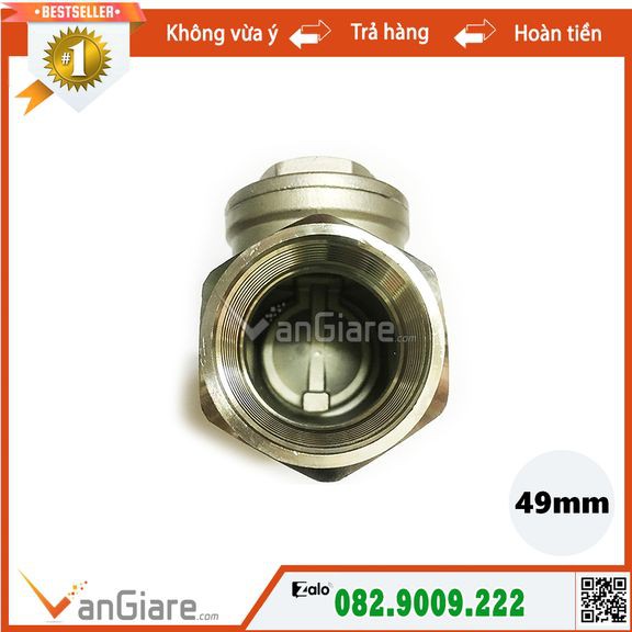 Van nước 1 chiều lá lật inox ren 49mm