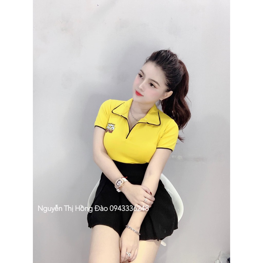 Áo Thun Cổ Bẻ Phối Viền Đen Kết Hợp In Logo DG Sang Trọng TTS0984