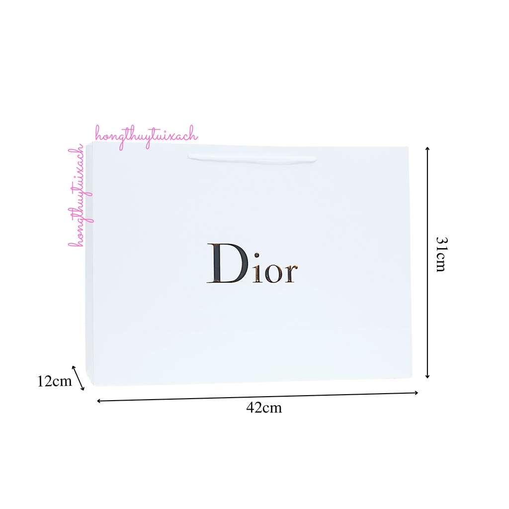 Combo 5 Túi Giấy Các Hãng Dior Trắng Size 42