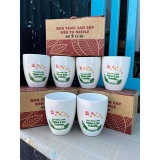 Ly Cốc Sứ DONGHWA Cao Cấp Uống Trà Cà Phê - Quà Tặng NESCAFE