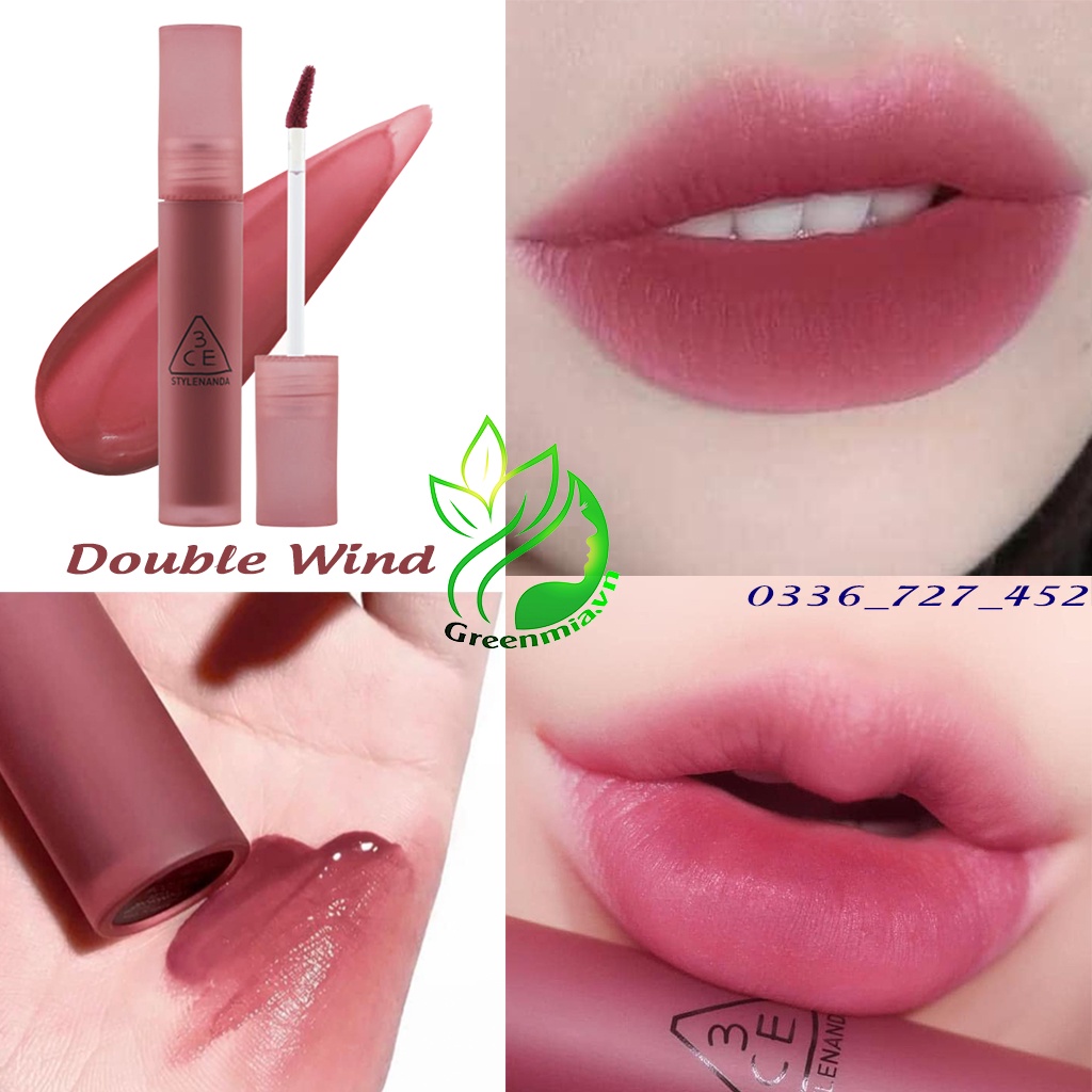 Son Kem Lì 3CE Double Wind BLUR WATER TINT - Màu Đỏ Vang 4.6g Blur Water Tint Say Đắm
