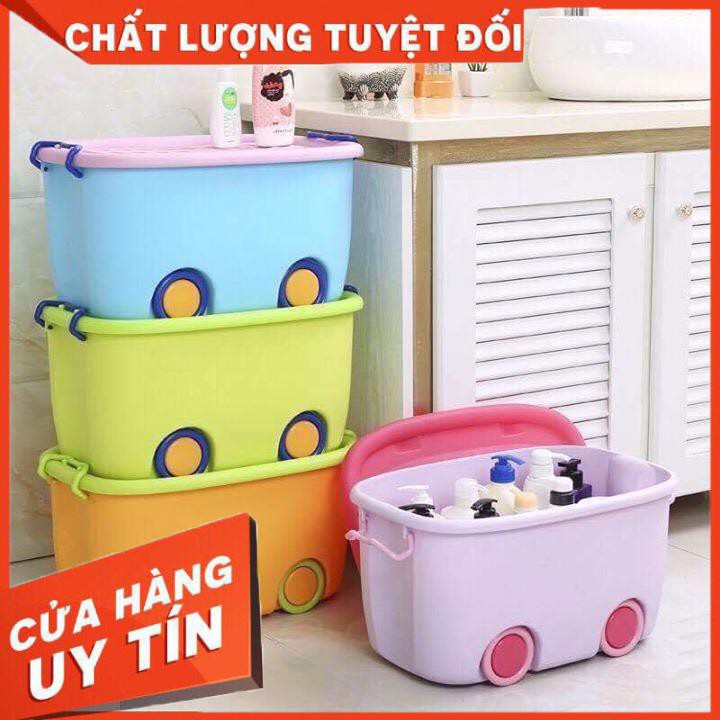 [XẢ KHO+FREE SHIP] Thùng nhựa có nắp, bánh xe đụng đồ dùng, đồ choi cho bé cho mẹ