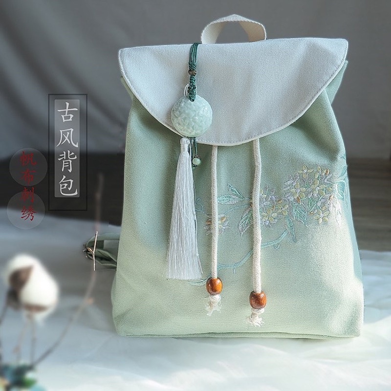 BALO CANVAS CỔ TRANG HOẠ TIẾT THÊU