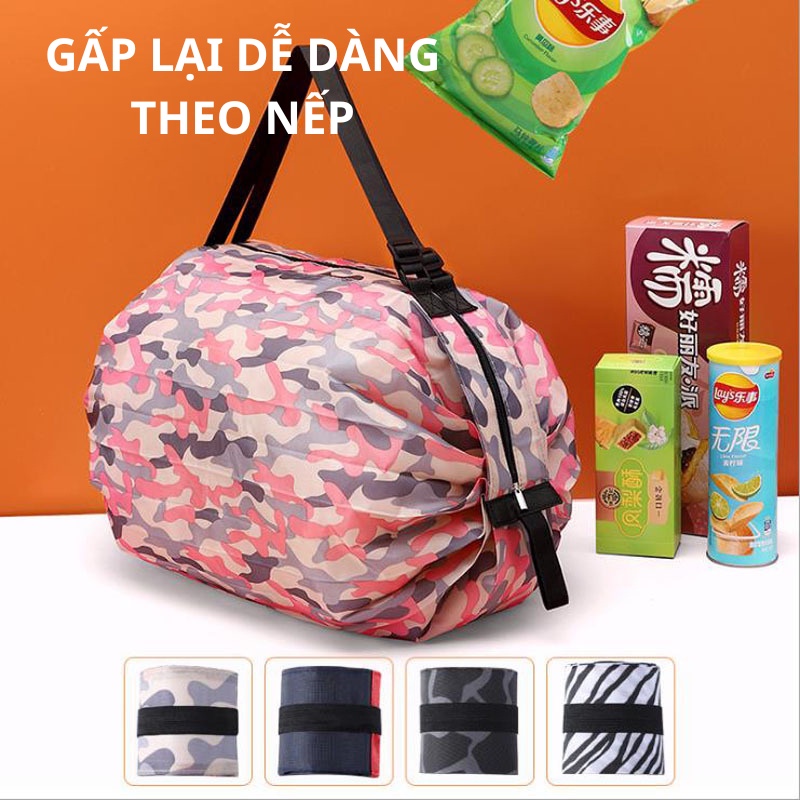Túi Vải Đi Chợ Gấp Gọn Gàng Dễ Dàng, Có Thể Xách Được 10Kg Hàng VTLSHOP