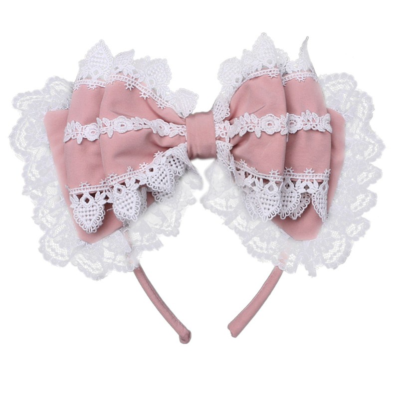 Băng Đô Cài Tóc Hình Nơ Phối Ren Phong Cách Lolita Nhật Bản | BigBuy360 - bigbuy360.vn