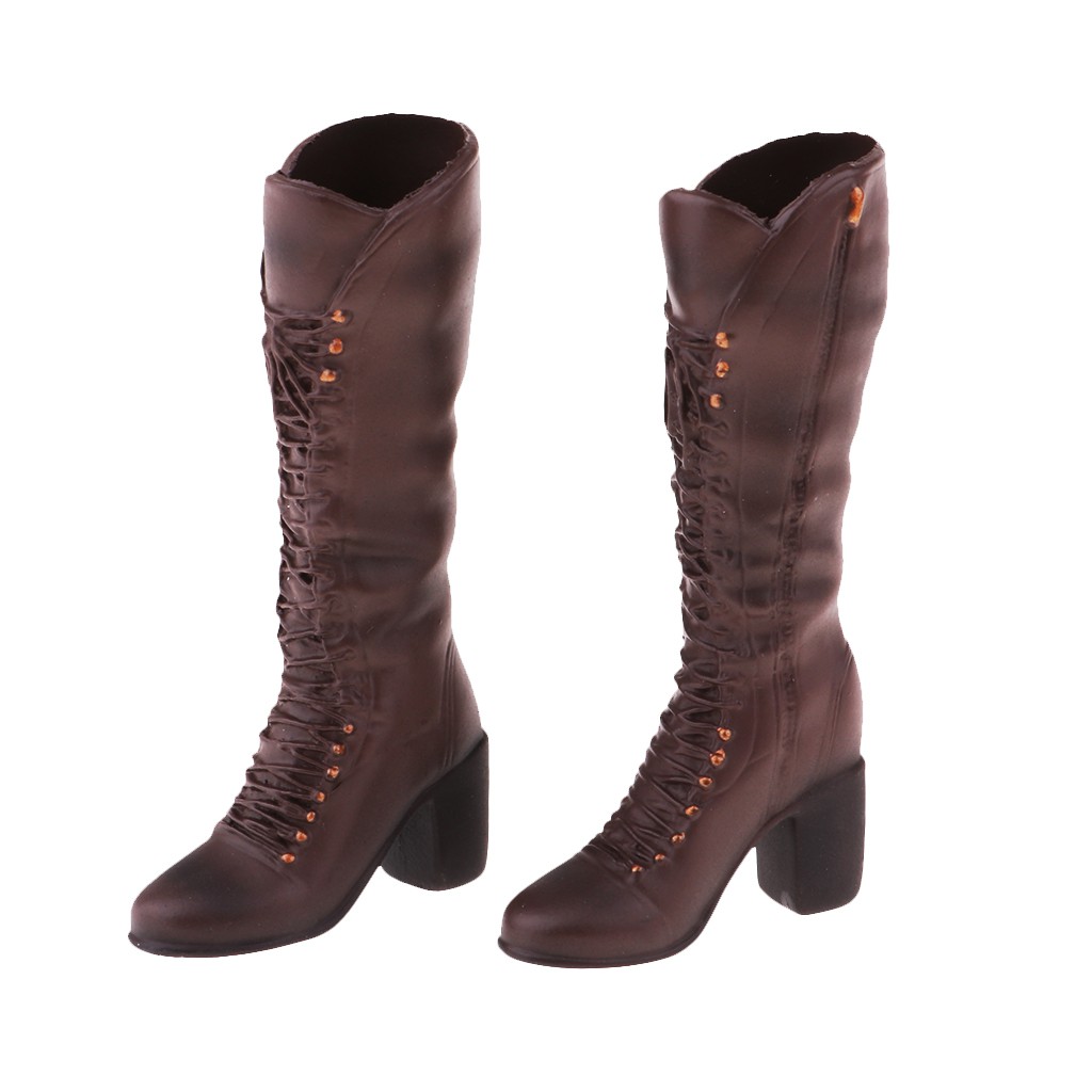 Giày bốt cao gót tỉ lệ 1 / 6 cho mô hình búp bê nữ 12&quot;