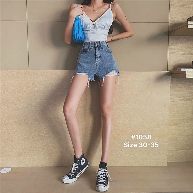 Quần Short Jean Nữ Size Đại Lưng Cao