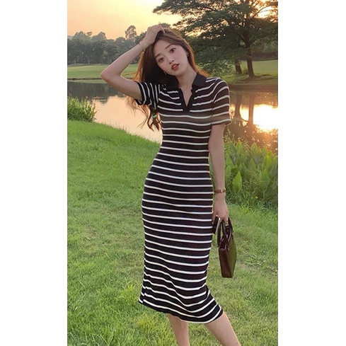 🎀 [Buôn sỉ] VÁY MAXI KẺ CỔ ĐỨC VNXK # VÁY POLO BODY