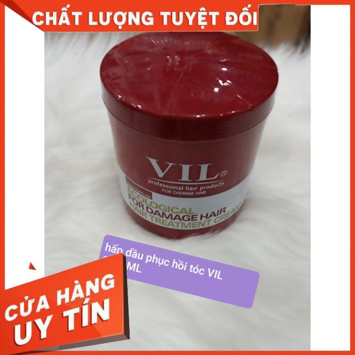 HẤP DẦU KEM Ủ COLLAGEN VÀNG ĐỎ VIL-1000ML  phục hồi tóc nát , giữ màu siêu thơm suôn mềm óng mượt tóc cao cấp