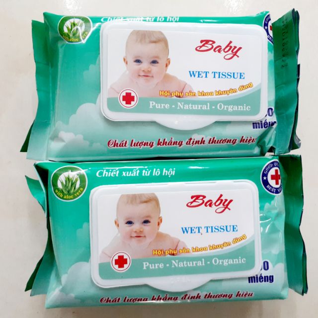 Giấy ướt Baby lô hội 100 tờ