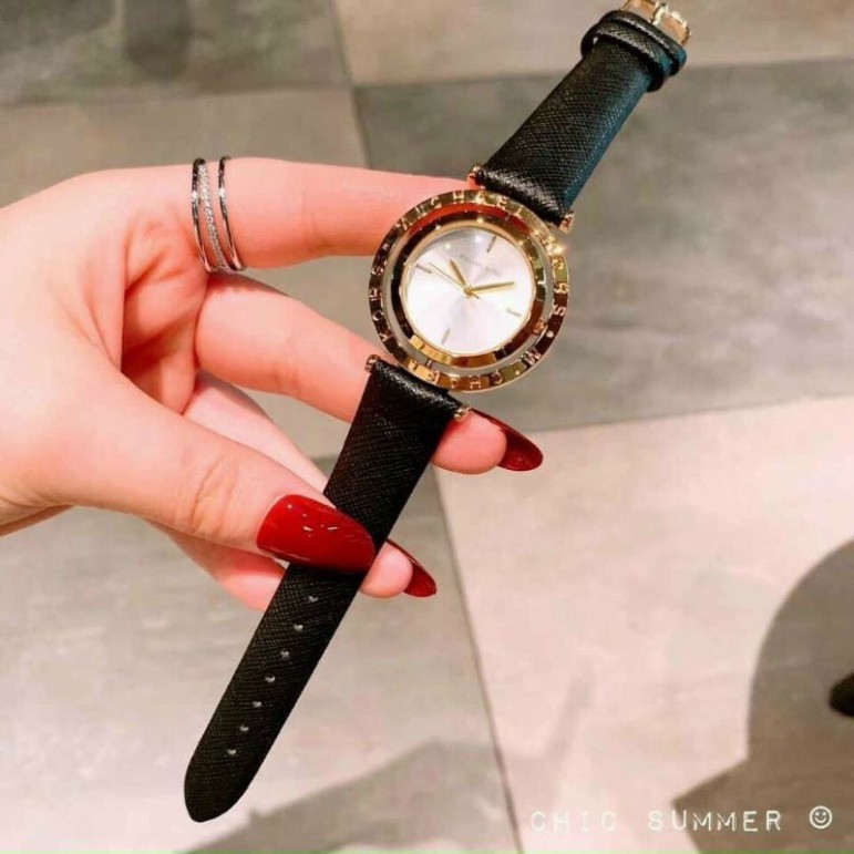 Đồng hồ nữ Michael Kors Dây da mặt xoay độc đáo cá tính mã MK360