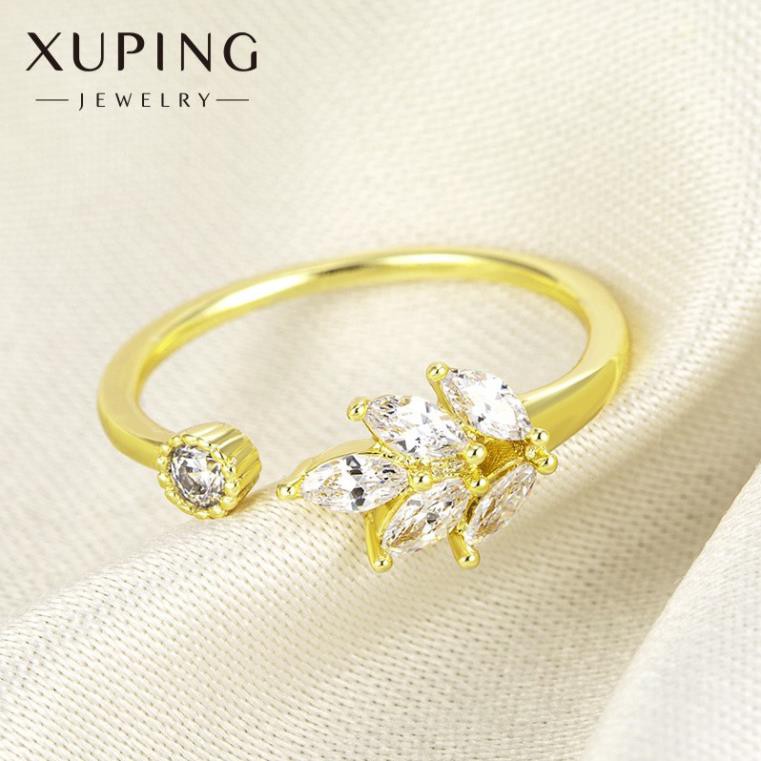 Nhẫn Nữ Mạ Vàng 14K, Đính Đá ECZ, Phong Cách Vintage - XPN36