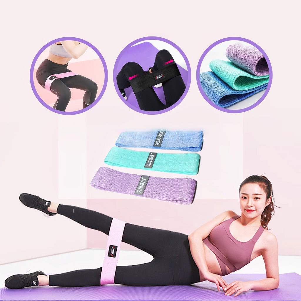 Dây tập gym mini band - Dây kháng lực cao su Aolikes đàn hồi tập chân mông AL 3603