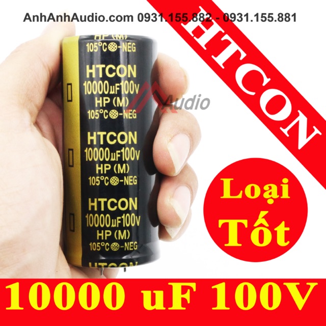 TỤ LỌC NGUỒN AMPLY 10000 UF 100V HÀNG XỊN  HTCON hoặc PTCON