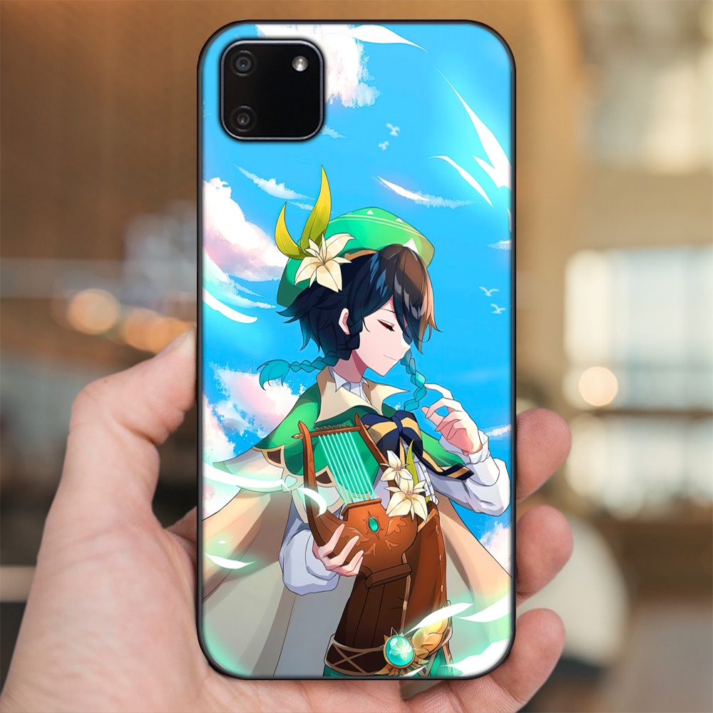 Ốp lưng Realme C11 2020 viền đen in hình Venti Genshin Impact