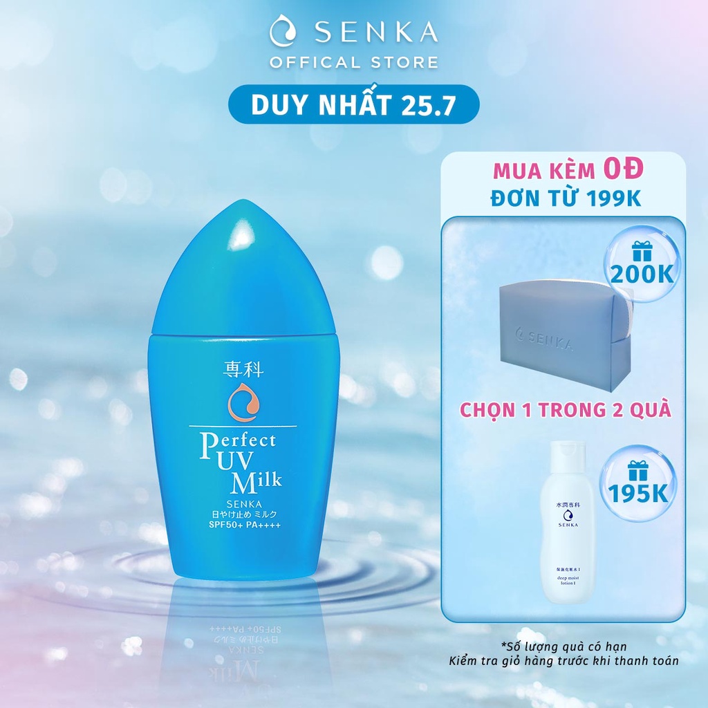 [Mã FMCGMALL giảm 8% đơn từ 250K] Kem chống nắng dạng sữa Senka Perfect UV Milk 40ml