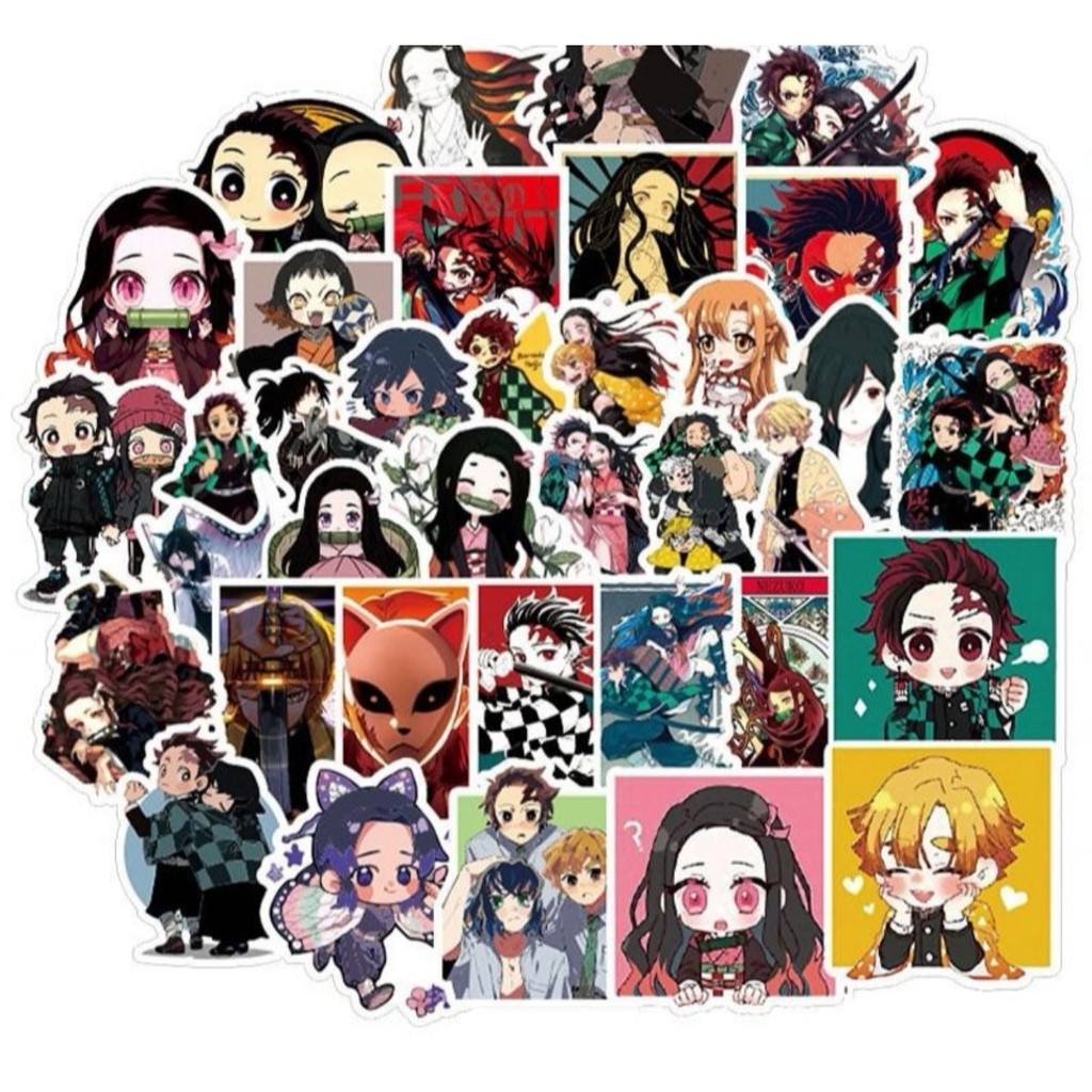 Sticker Kimetsu No Yaiba - Miếng dán decal Thanh gươm diệt quỷ - Chống nước hình dán Tanjiro Nezuko Zenitsu STK01